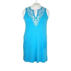 Lands End Plus Sizes 1X, 2X & 3X Swim Cover-up Dress Cotton Jersey Sleeveless